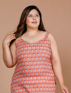 Miravan Women's Plus Size Peach-Coloured Floral Printed Straight Kurta