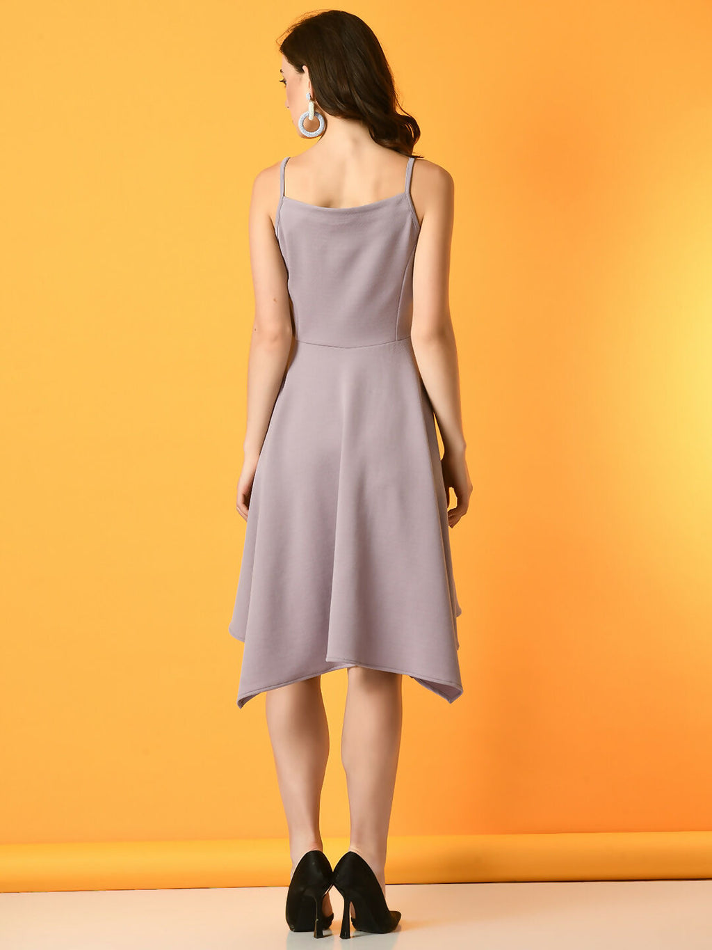 Myshka Women's Lavender Solid Party Dress - Distacart