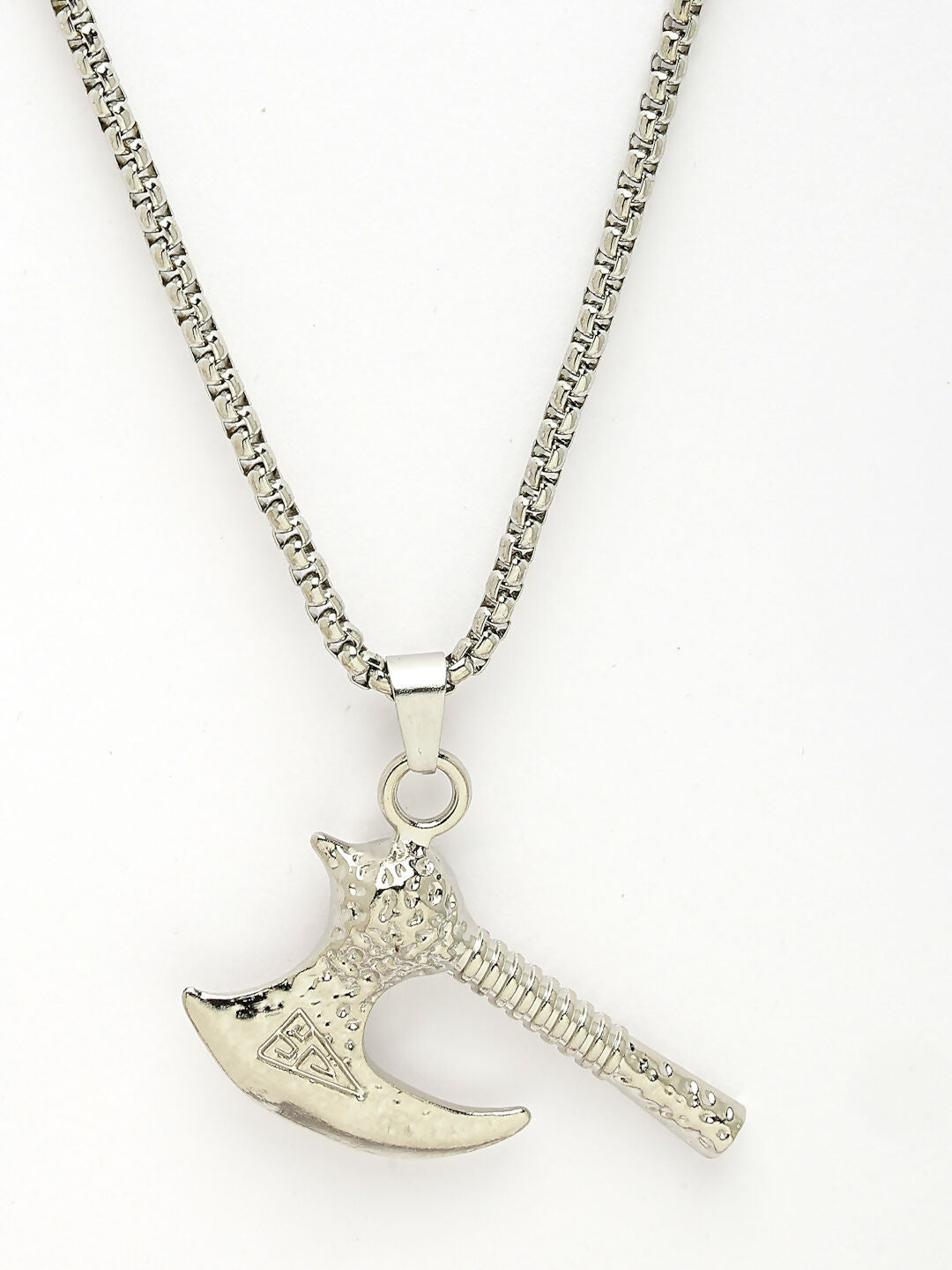 NVR Men's Silver-Plated Stainless Steel Pendant with Chain