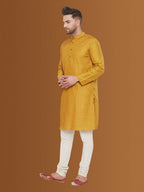 Even Apparels Men's Pintuck Fancy Beige Kurta