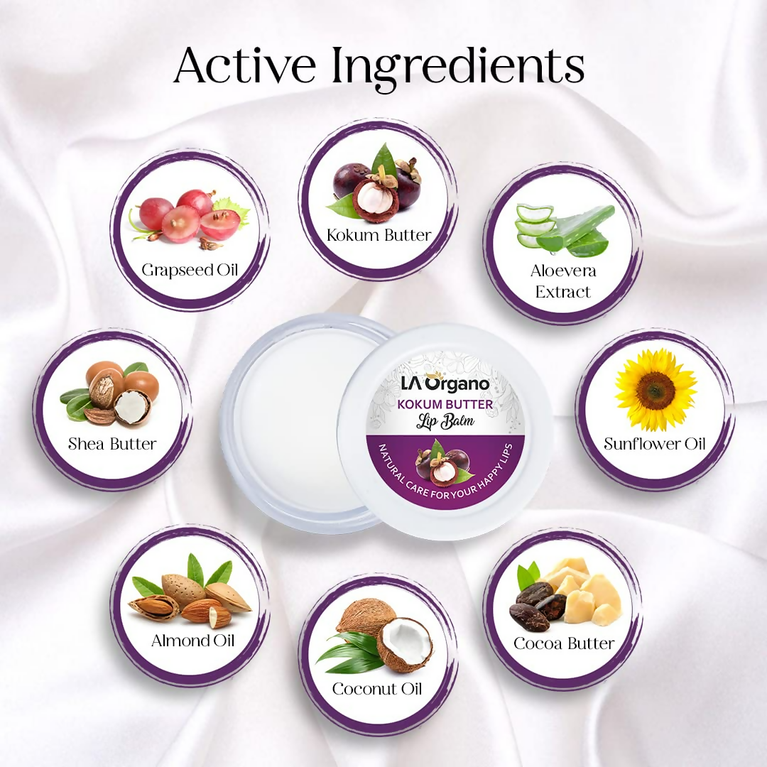 LA Organo Kokum Butter Lip Balm For Dry Chapped Lips - Distacart