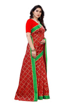 Vamika Red Linen Foil Print Saree (YOGI RED) - Distacart