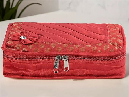 Asmaani Satin 7 Pocket Red Bow Jewellery Kit