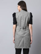 Even Apparels Grey Pure Wool Open Front Woolen Women's Long Coat - Distacart