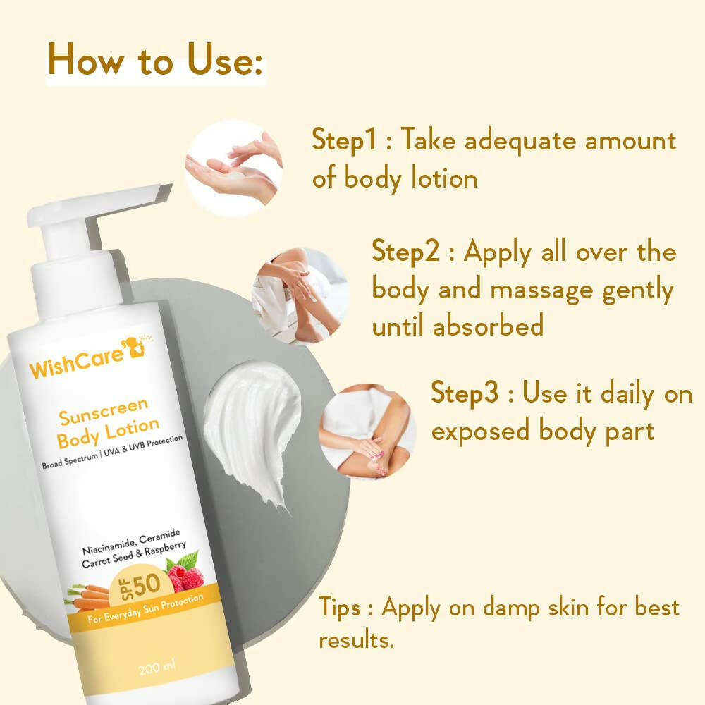 Wishcare Sunscreen Body Lotion SPF 50 - Distacart