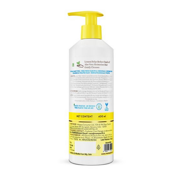 Mamaearth Lemon Anti-Dandruff Shampoo with Lemon & Aloe Vera for Itchy & Flaky Scalp - Distacart