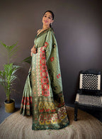 Joban Fashion Grey Small Butti Banarasi Silk Sarees
