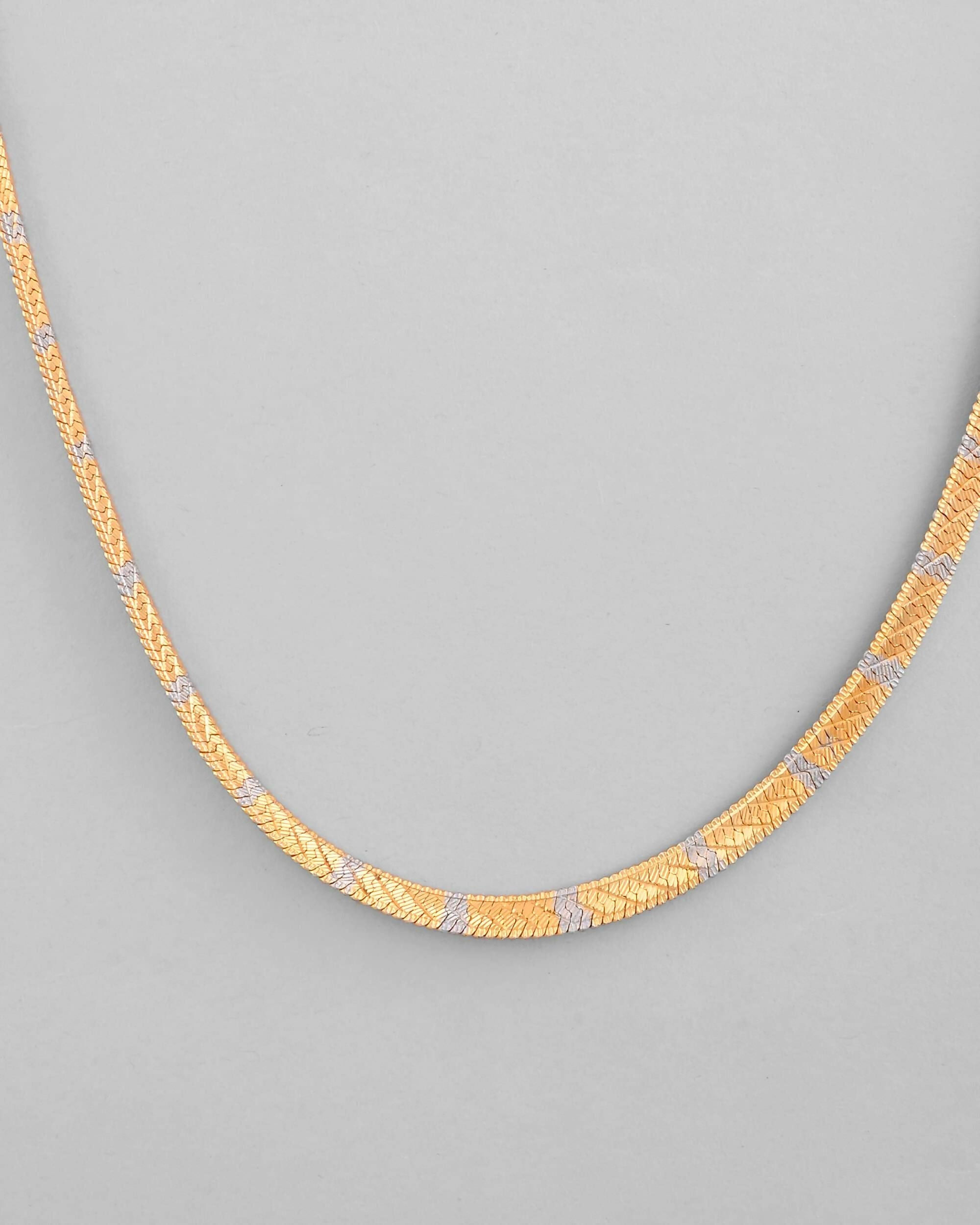 VOJ Dual Toned Self Designed Gold-Polished Chain For Men