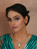 Dual Tone Kundan Neckpiece (silver) - Ruby Raang