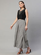 Ahalyaa Women Black Crepe Printed Top Palazzo Set - Distacart