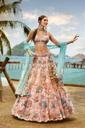 House of Panchhi Pink Net Sequins And Zarkan Embroidery Lehenga Choli & Dupatta