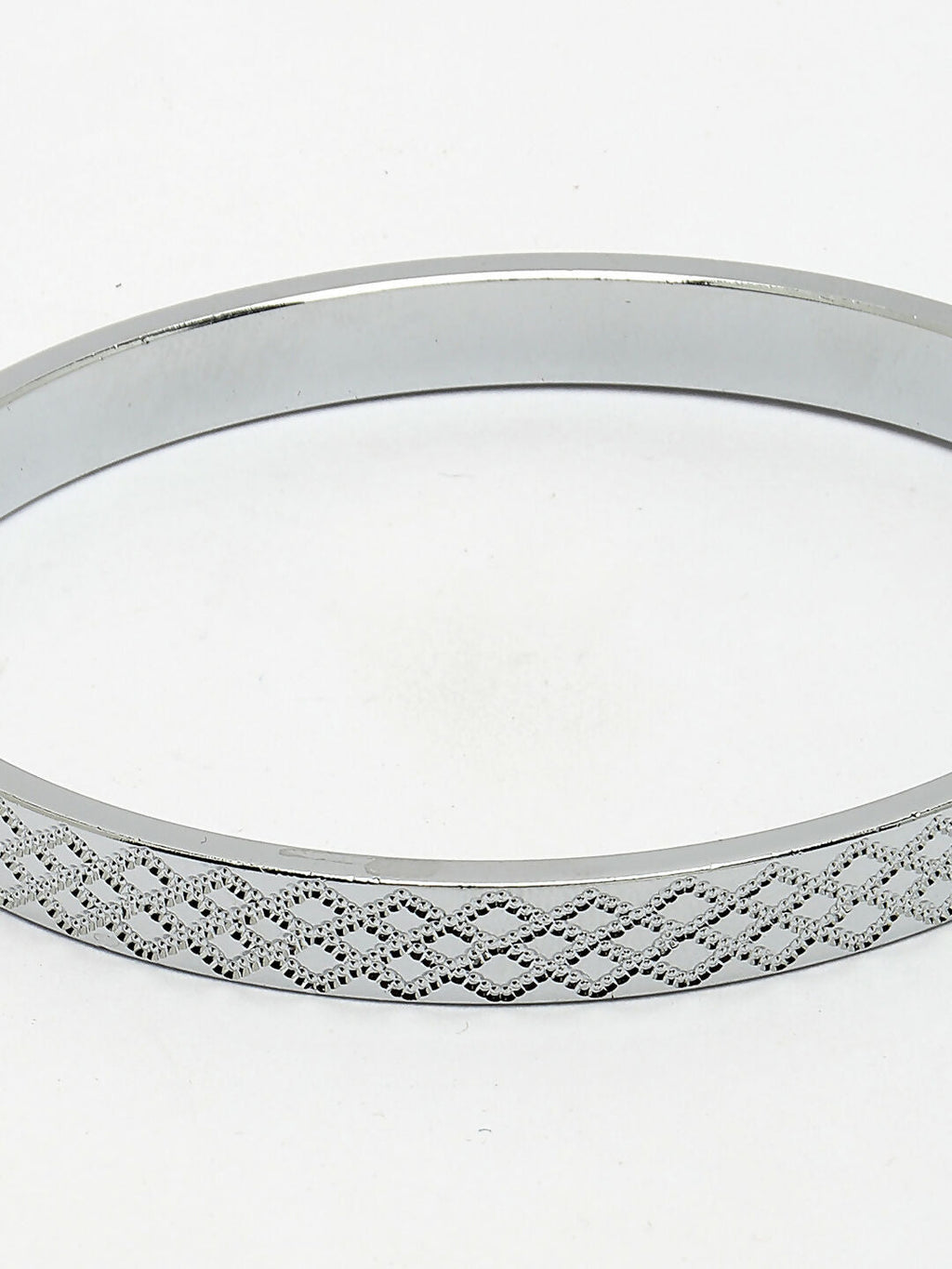 NVR Men's Set of 2 Rhodium-Plated Stainless Steel Kada Bracelet - Distacart