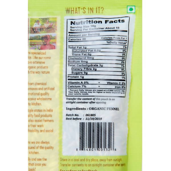 Organic Shastra Fennel Seeds