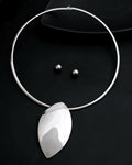 VOJ Silver Plated Western Hasli with Studs Earrings Set