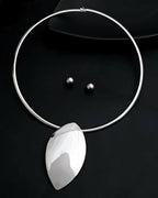 VOJ Silver Plated Western Hasli with Studs Earrings Set
