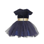Asmaani Baby Girl's Blue Color Satin Midi Length Frock (AS-DRESS-22010)