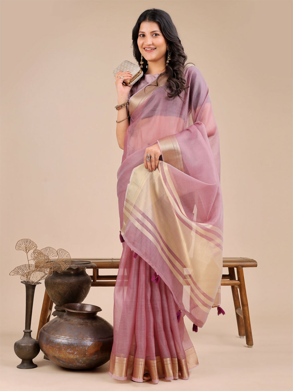 Shree Shyam Fashion Seoul Purple Organza Saree