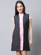 Even Apparels Grey Polywool Open Front Women's Long Coat - Distacart
