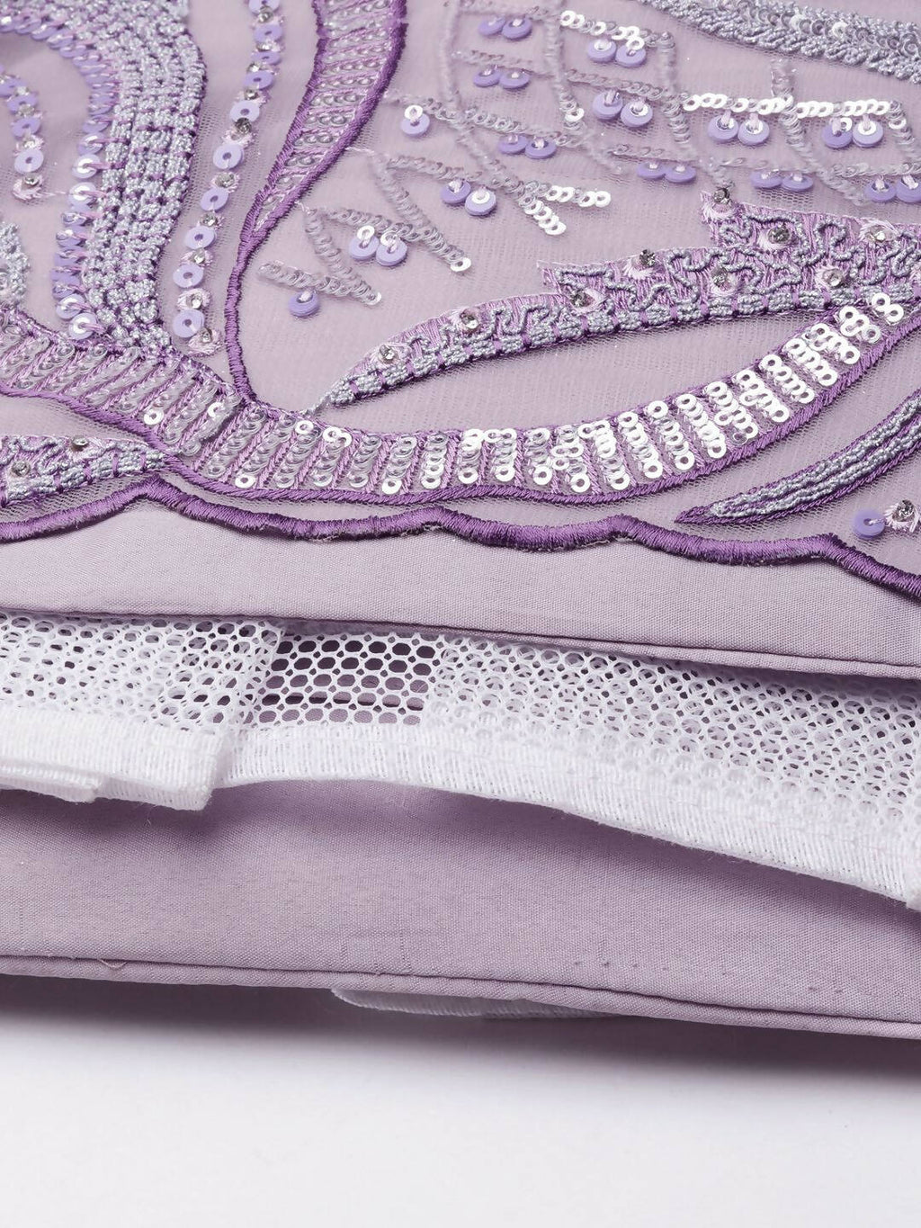 House of Panchhi Lavender Net Sequins and Zarkan embroidery Lehenga choli & Dupatta