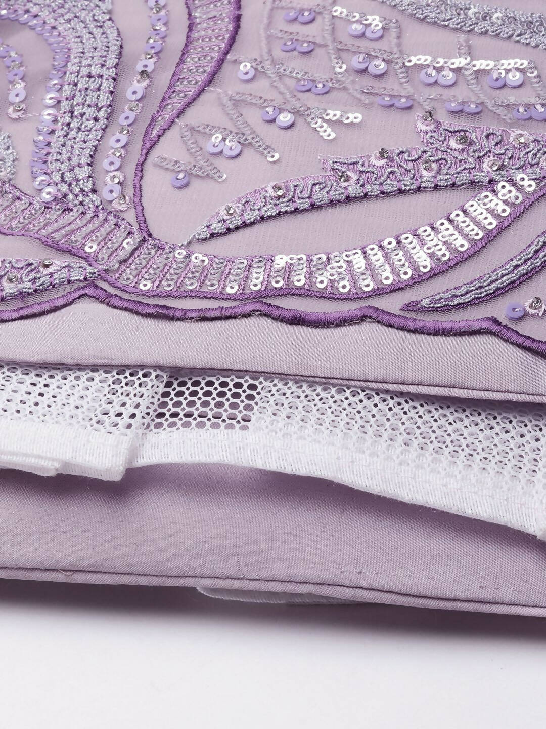 House of Panchhi Lavender Net Sequins and Zarkan embroidery Lehenga choli & Dupatta