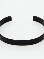NVR Men Black Rhodium-Plated Stainless Steel Cuff Bracelet - Distacart