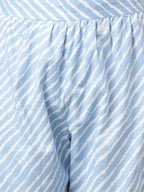 FIORRA Women's Blue Cotton A-Line Kurta Set