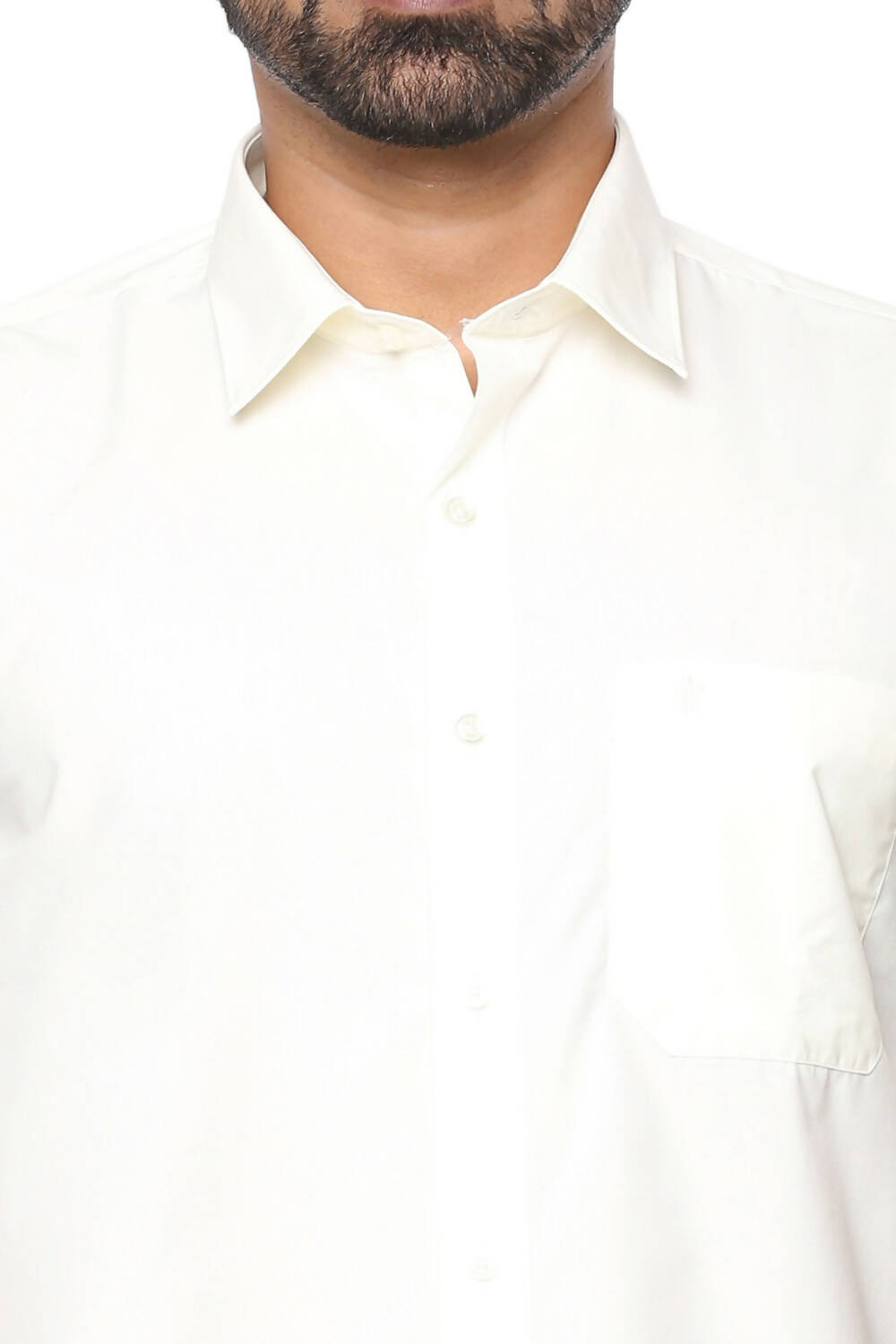 Ramraj Cotton Mens Poly Cotton Cream Colour Half Sleeve Shirt