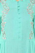 Joban Fashion Sea Green Cotton Rayon Kurta Set