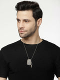 NVR Men Silver Plated Milletry Style Pendent With Chain