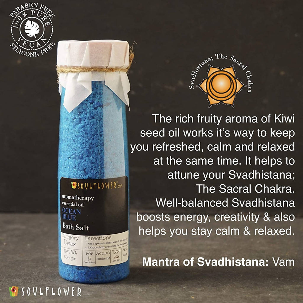 Soulflower Aromatherapy Essential Oil Ocean Blue Bath Salt