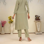 Jyoti Fashion Women's Olive Rinkal Cotton Plain with Side Pocket Kurtis & Sets
