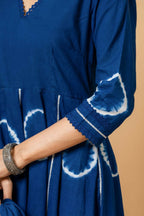 Joban Fashion Blue Tie & Dye Cotton Suit Set - Distacart