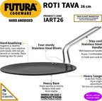Hawkins Futura Hard Anodised Roti Tava 26 cm Diameter (IART26)