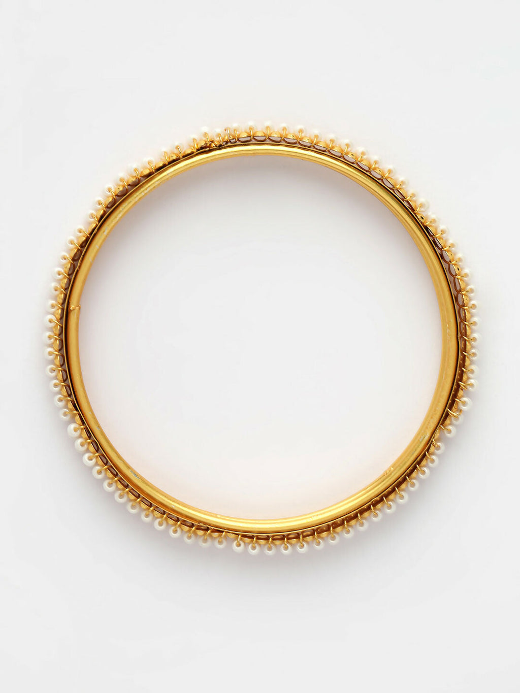 NVR Women's Set of 4 Gold-Plated Pearl Handcrafted Traditional Bangles - Distacart