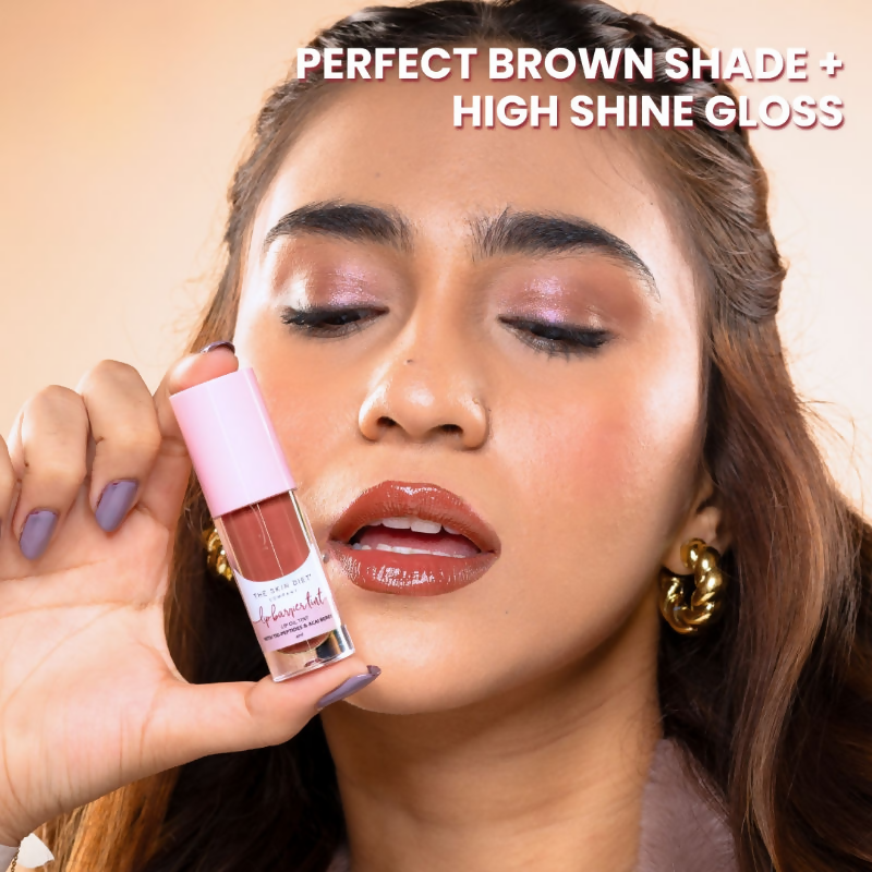 The Skin Diet Company Lip Barrier Tint High Shine Gloss Oil - Fall Brown