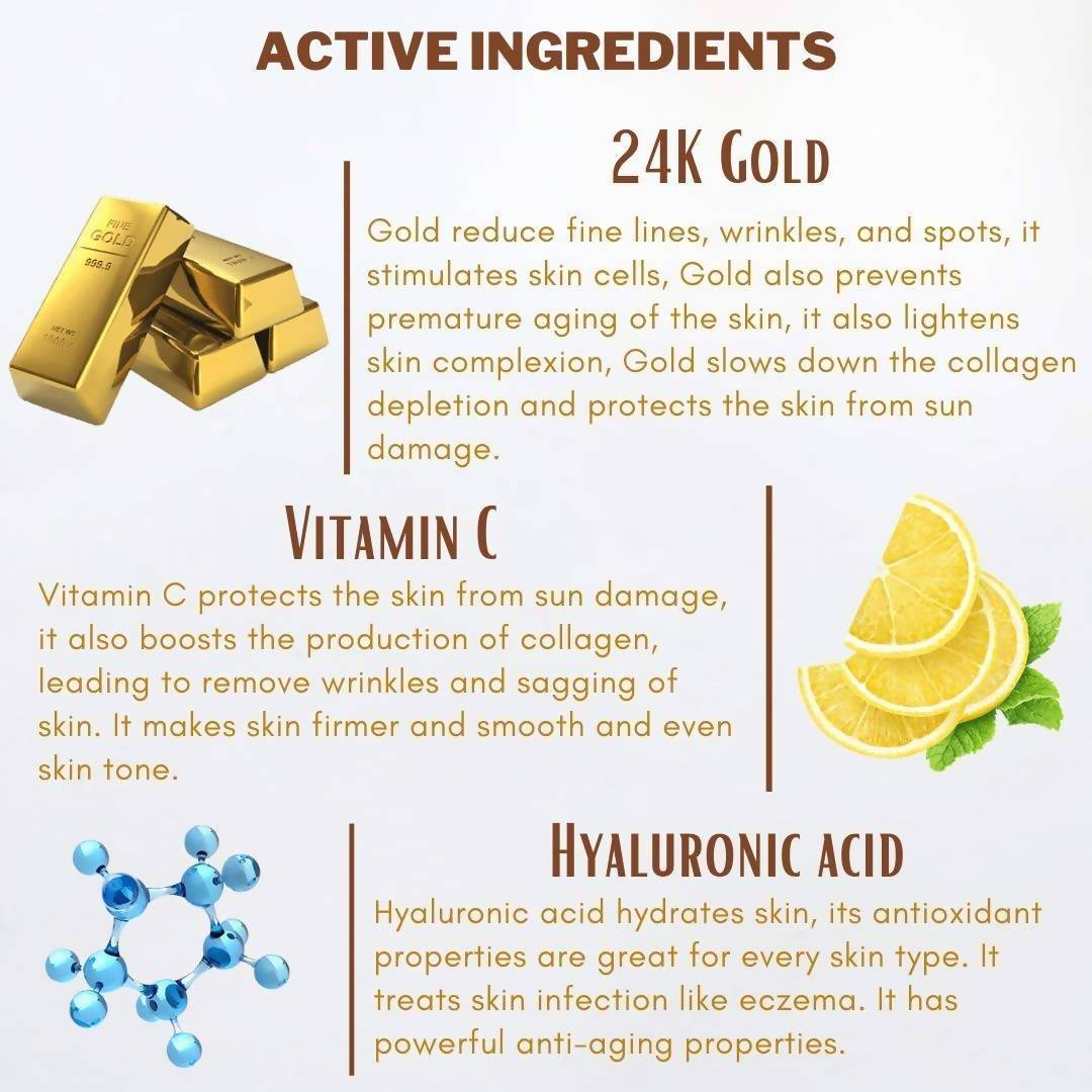 Aegte 24K Gold Vitamin C Serum (With Collagen Booster)