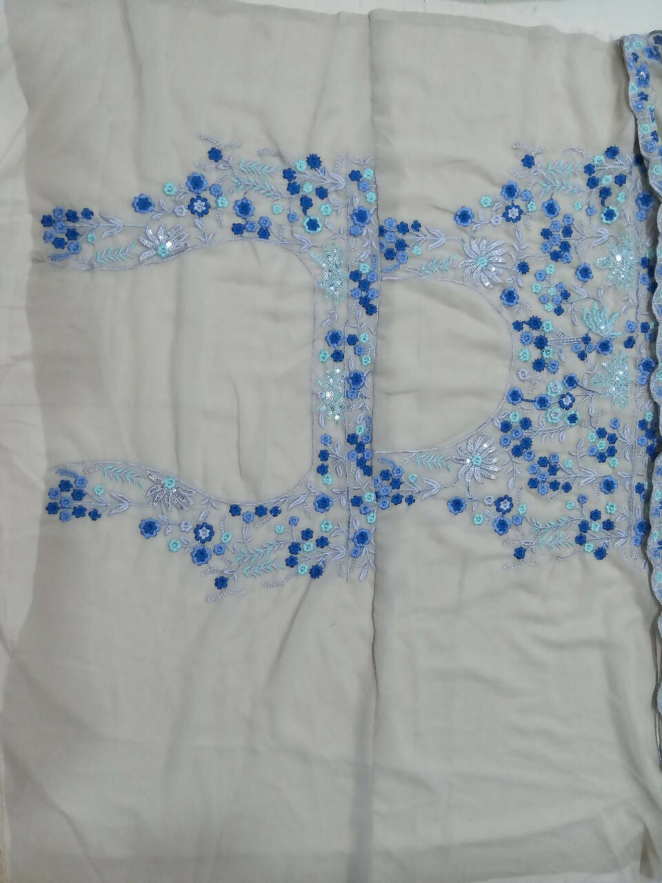 Jyoti Fashion Premium Sky Blue Faux Georgette 3MM Sequins with Thread & Jari Embroidery Lehenga Choli with Dupatta