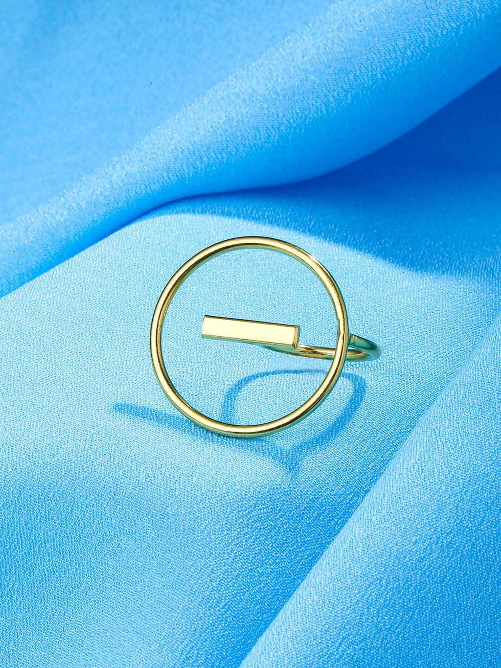 NVR Women Gold-Polished Adjustable Finger Ring