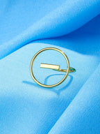 NVR Women Gold-Polished Adjustable Finger Ring