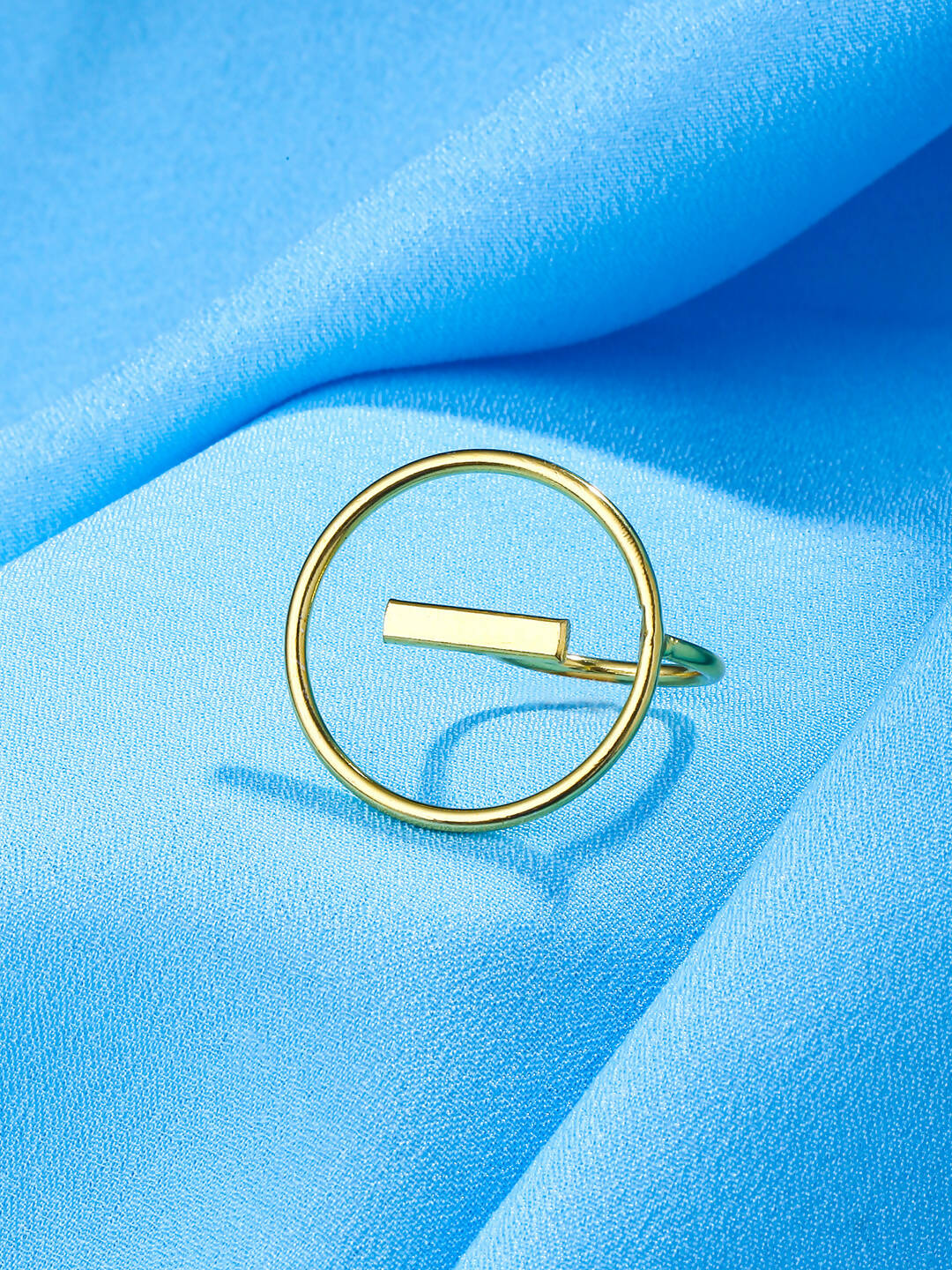 NVR Women Gold-Polished Adjustable Finger Ring