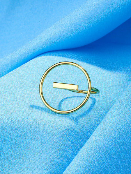 NVR Women Gold-Polished Adjustable Finger Ring