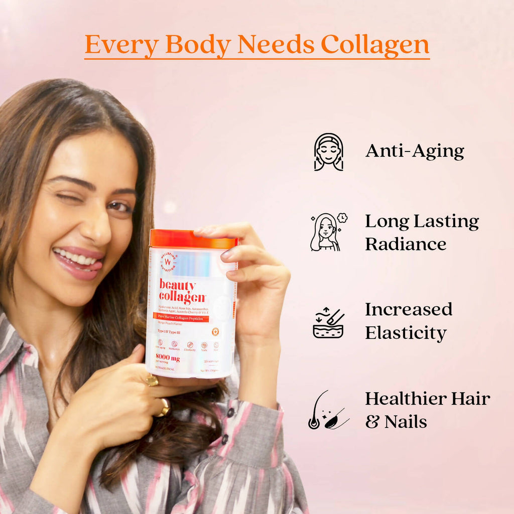 Wellbeing Nutrition Beauty Korean Marine Collagen Peptides-Mango Peach Flavor - Distacart