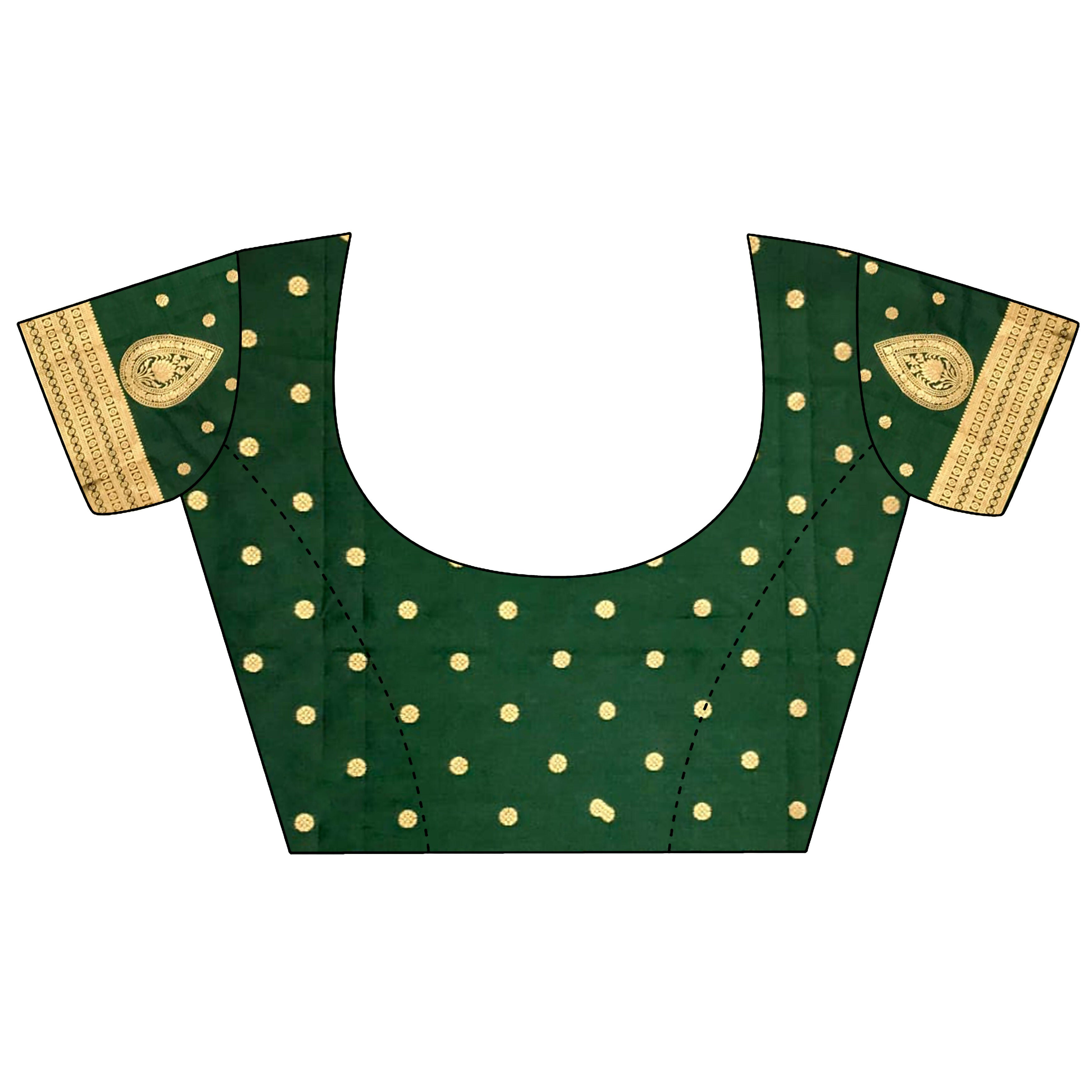Joban Fashion Bottle Green Motifs Zari Weaving Soft Silk Banarasi Saree