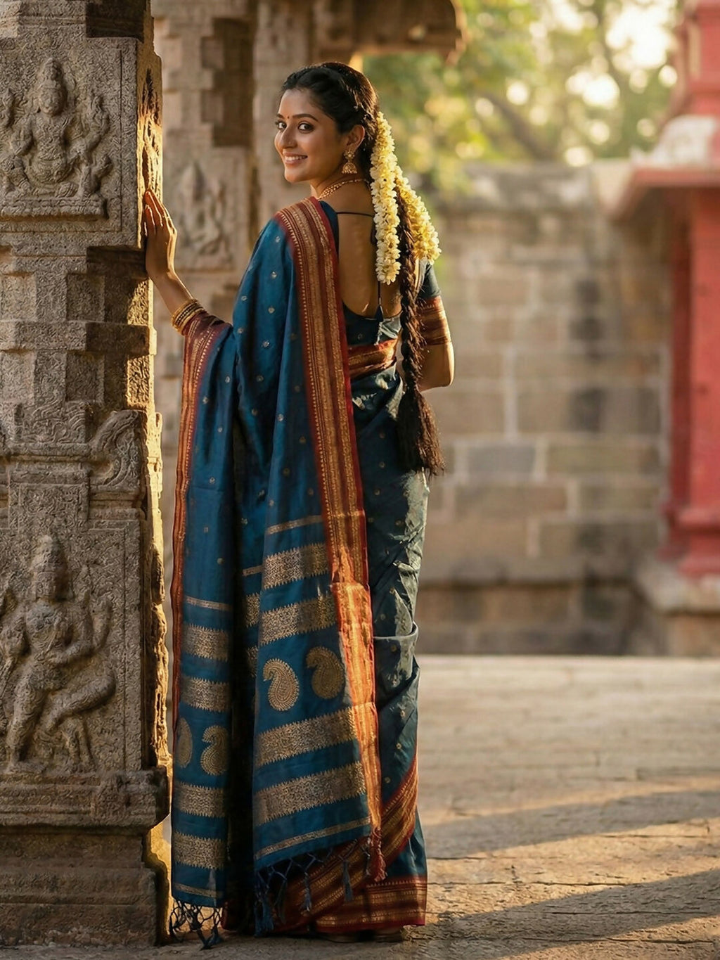 Shree Shyam Fashion Teal Cotton Saree - Distacart