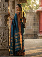 Shree Shyam Fashion Teal Cotton Saree - Distacart
