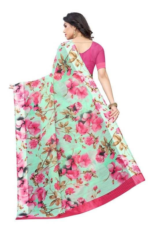 Vamika Green Linen Satin Border Saree (SONAKSHI 12 GREEN)