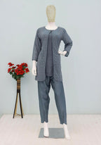 Anaita Grey Faux Georgette Readymade 2 Piece Set with Embroidery Work - Distacart