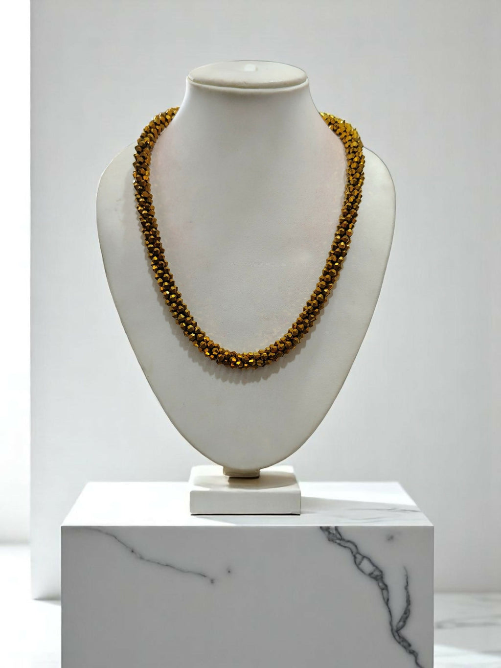 Inhanns Noor-E-Jalwa – Handmade Crystal Bead Necklace -Adjustable - Golden Only Necklace