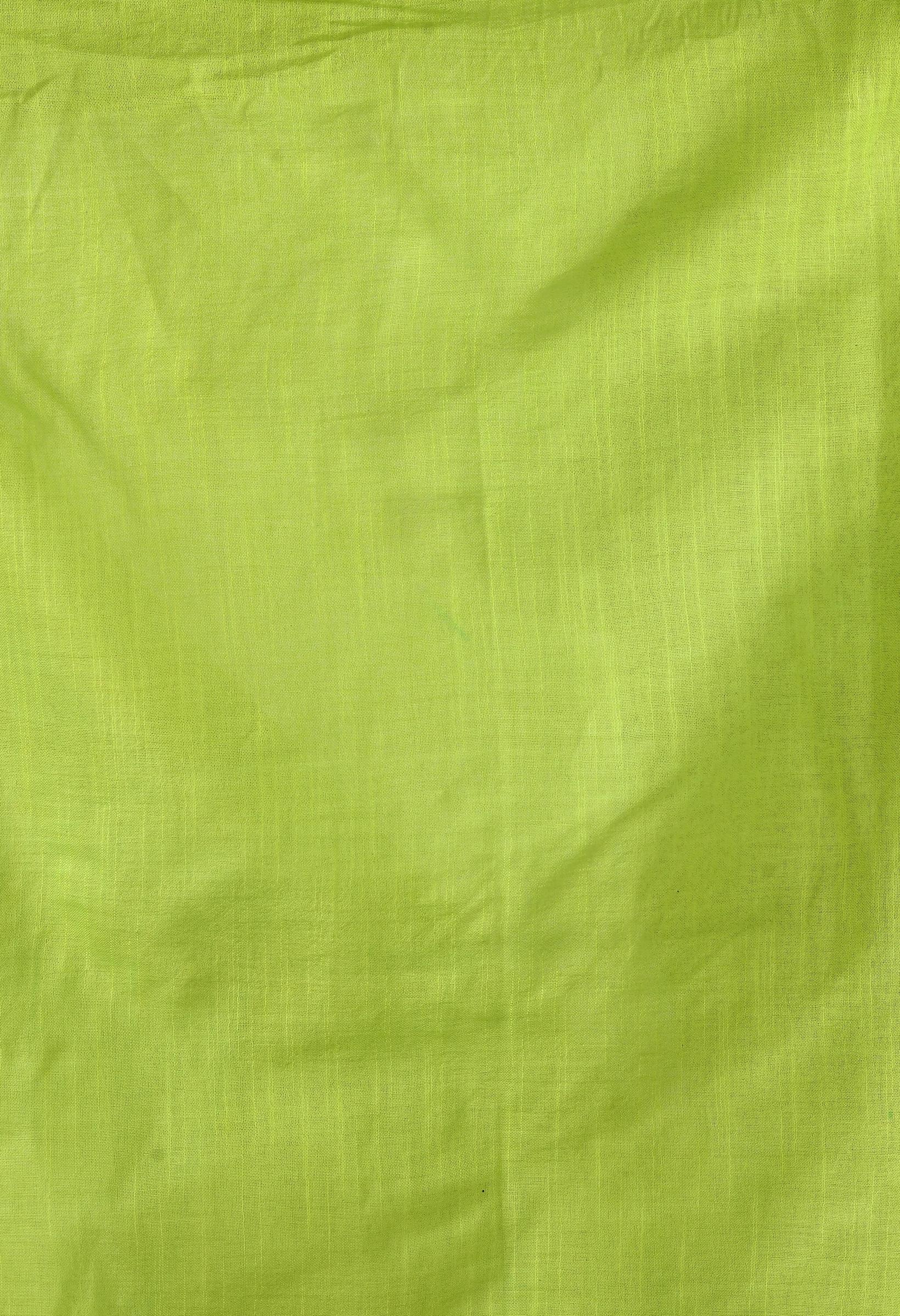 Mominos Fashion Moeza Parrot Green Bhagalpuri Handloom Silk Linen Saree with unstitched Blouse piece - Distacart
