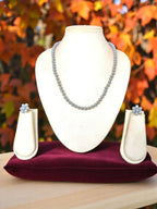 Inhanns Crystal Bloom – Single Line Necklace + Studs - Gray